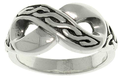 Sterling Silver Celtic Triquetra Trinity Knot Infinity Ring Whole Sizes 5-13