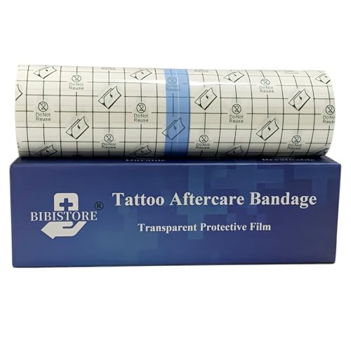 BIBISTORE Waterproof Tattoo Aftercare Bandage,7.87" x 11 Yard Transparent Dressing