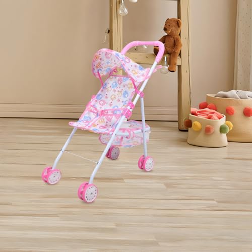 Cochecito de bebé para cuidar muñecas como papás con carrito realista Gatuida 5