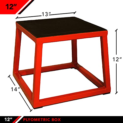 Jfit Plyometric Jump Box - 12", Red/Black #TOP1