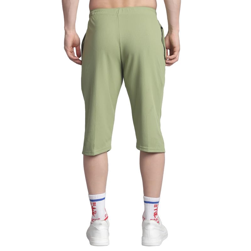 Image of Mack Jonney Solid Regular Fit Polyster Lycra Capri for Men-P