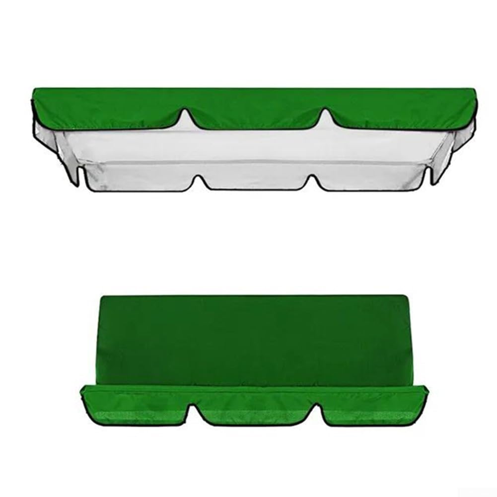 Ersatz-Schaukelsitzbezug, wasserdichtes Ersatz-Set für Gartenschaukelstuhl, 3-Sitzbezüge mit Schaukelüberdachung, ohne Halterung (grün, 164 x 114 x 15 cm)