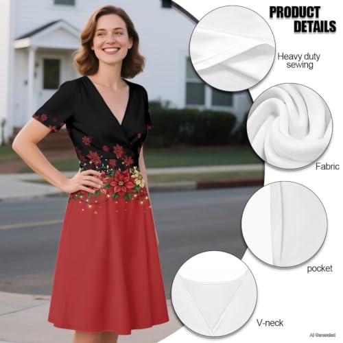Image of Women's Summer Dresses Short Sleeve Formal Dresses with Pockets | Lightweight Quick‑Dry Soft Comfortable 2026 Fashion Dresses Loose Plus‑Size High‑Waisted