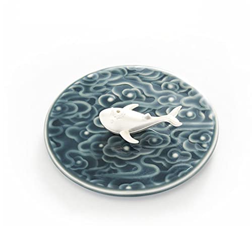 Titulaire d'encens de baleines d'aromathérapie domestique cuisinière zen décoration alliage petite cuisinière de sandal de santal Ligne poêle d'encens (couleur: une taille: 9,6 * 1 cm) liuguifeng