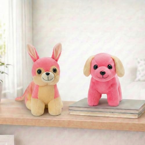 Image of Tabitha Stuffed Toys-Ultra Soft Plush Toy for Kids | Birthday Gifts for Kids and Girls | (Combo of 2 Toys 25 Cm Pink Cat & 25 Cm Pink Dog)