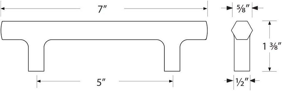 Emtek Mod Hex Pull Available in 7 Sizes and 6 Finishes - 86679US4 - (Center to Center 5") - Satin Brass (US4)