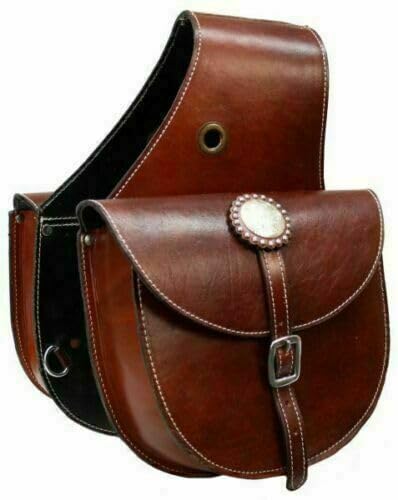 Western Horse Leather Saddle Bag Heavy Duty Traditional Trail Ride | Saddle Bag | Horse Saddle Bag | Western Saddle Bag | Leather Saddle Bags for Horses (Color-27)
