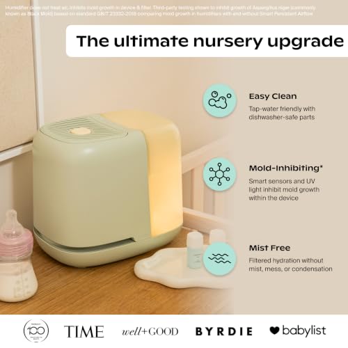 Image of Canopy Nursery Humidifier 2.0, White, 36 HR Run Time, 2.5L Capacity Tank - Sleep Lights, White Noise, Clean Aroma Diffusion - Promote Deep Sleep & Happy Skin - Humidifier, Filter & Aroma Kit