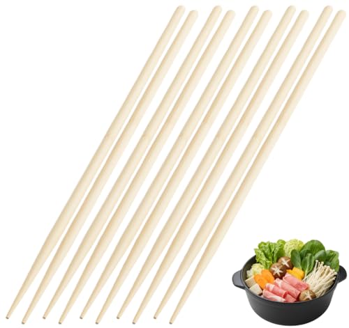 JapanBargain 3667, Extra Long Cooking Chopsticks Bamboo Wood Cooking Chop sticks for Frying Shabu Hot Pot Noodle 43cm, 17 inch, 5 Pair