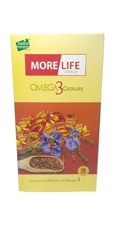 Natural Horizons More Life Omega 3 Flax Seed Oil Capsules (15 Softgels (Pack of 1))