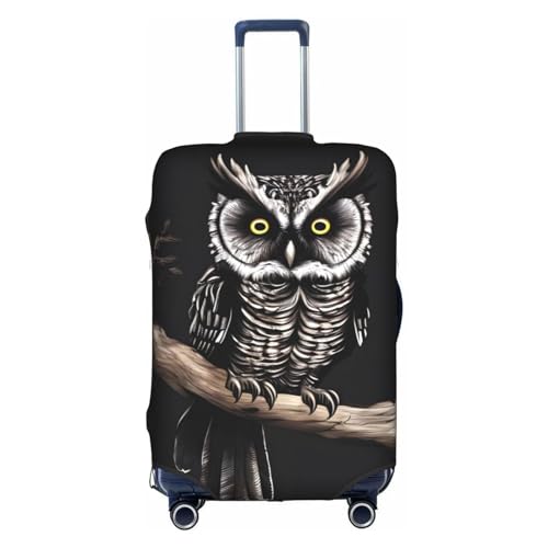 Late Night Owl Suitcase Cover Luggage Protective Case High Elasticity Material For Travelers