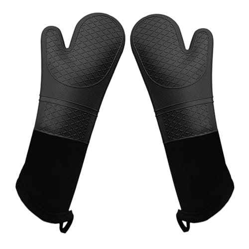Guanti da forno professionali in silicone, 1 paio extra lunghi,