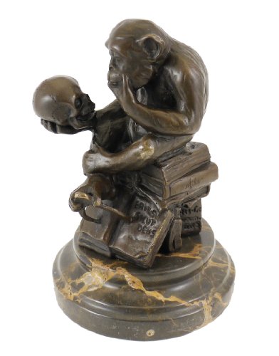 Bronze Statue - Ape With Skull/Philosophizing Monkey - Wolfgang Hugo Rheinhold - Sculptures For Sale #TOP1