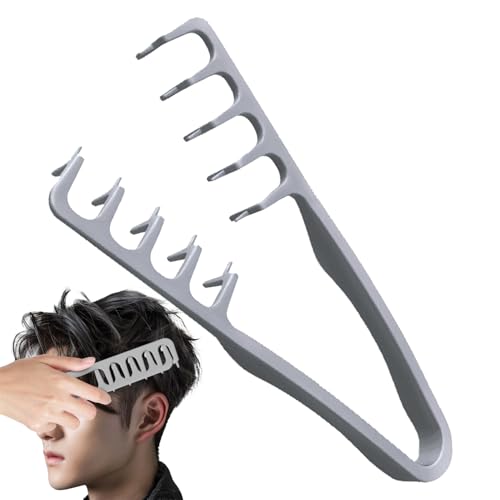 Texture Comb, Volumizing Wide-Tooth Hair Styling Comb, Wide Tooth Detanglers, Roots Volumizing Tool, Grooming Accessory For Cover The Bangs Seam And Fluff Up Top Of The Head(Gray)