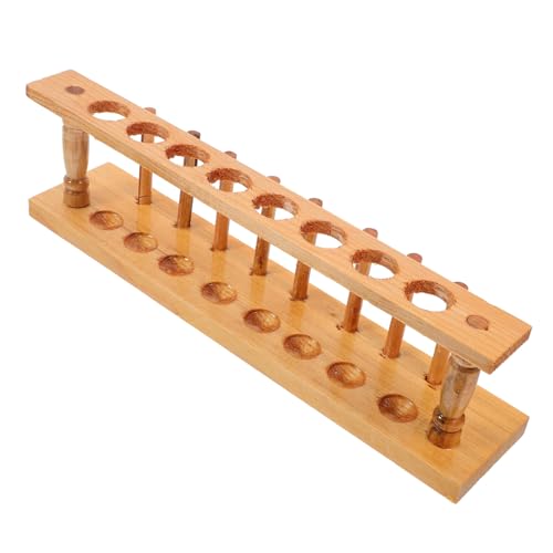 HEALSOPTHY 木製試験管ラック 安定構造 軽量コンパクト 携帯便利 実験室用試験管ホルダー 多用途耐久設計