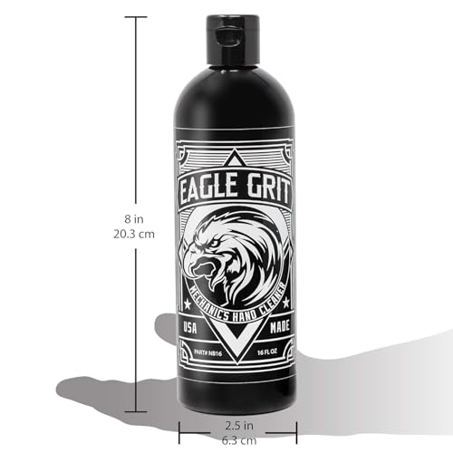 Image of Eagle Grit Heavy Duty Industrial Hand Cleaner - USA Made Mechanic Soap - Silica-Based, Solvent-Free Hand Degreaser - Removes Grease, Oil, Paint, & More - Moisturizing, Eco-Friendly, Drain Safe - 16 Oz