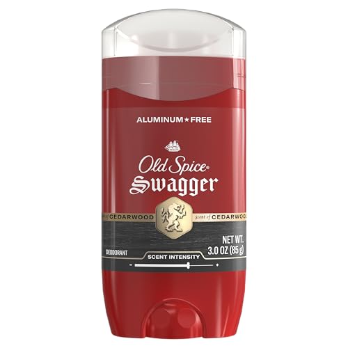 Old Spice Aluminum Free Deodorant for Men, 24/7 Odor Protection, 24/7 Freshness & Lasting Scent, Swagger with Cedarwood Scent, 3.0 oz