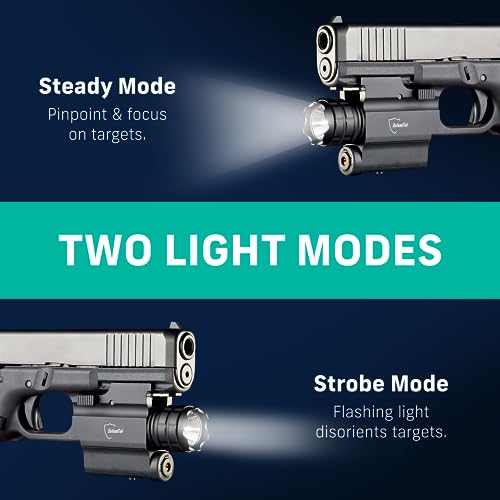 Defendtek ALCB-RED Gun Flashlights - Rechargeable, Rail-Mounted Flashlight And Red Laser Light Combo thumb #4