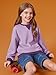 Haloumoning Girls Casual Crewneck Sweatshirts Kids Long Sleeve Oversized Fashion Pullover Tops 5-14 years Purple