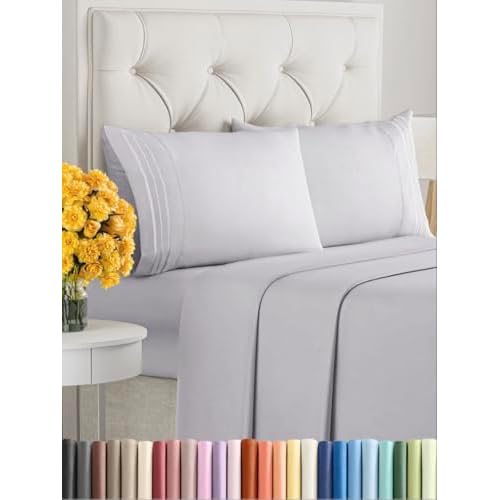 Full Size 4 Piece Sheet Set - Ultra Soft & Cooling Bed Sheets - Fits 8 Inch to 16 inch Mattress - Wrinkle Free & Fade Resistant with Deep Pockets - Breathable, Comfy Hotel Luxury Bedding - L