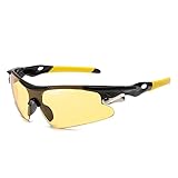 DYUES-SDOEMVIEN Gafas de Ciclismo al Aire Libre a Prueba de Viento Que cambian de Color for Hombres y Mujeres, Gafas polarizadas for Montar en Bicicleta de montaña(Black Frame Night Vision Lens)
