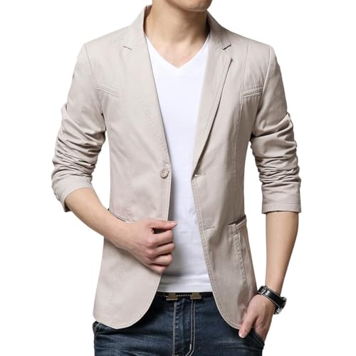 ORANDESIGNE Herren Sakko Baumwolle Slim Fit Männer Blazer Modern Freizeit...