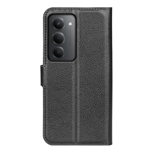BOCTECH Hülle für Xiaomi Redmi 15, Handyhülle PU Leder Klappbar Schutzhülle Klapphülle mit Ständer, Kartenfach, Magnetschnalle Stoßfest Flip Cover Case Tasche für Xiaomi Redmi 15, Schwarz