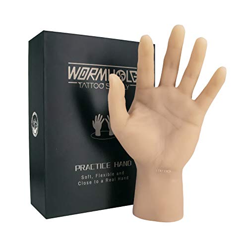 ITATOO Silicone Tattoo Practice Hand with Short Arm Dummy Fake Skin for Artists and Beginners