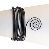 Vaessen Creative Aluminiumdraht, Geprägt, Schwarz, m, Aluminium Wire, Basteldraht, Dekodraht, Floristikdraht Aludraht Prägung Rund 2 mm x 5 Meter | Biegsam Schmuckdraht, 500 x 0.2 x 0.2 cm