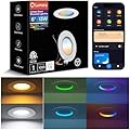 Lumary Smart Retrofit LED Recessed Lighting 6 Inch w/RGB Ring, 11W+2W RGBAI Retrofit Can Light, Wi-Fi Bluetooth Direct Connect, 66 Scenes Modes Compatible with Alexa Google, CRI 90 ETL 1000Lm, 1 Pack