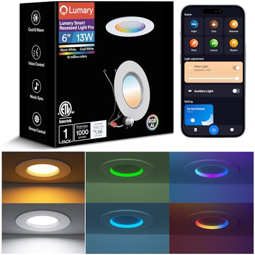 Lumary 6-Inch Smart RGB Recessed LED Light