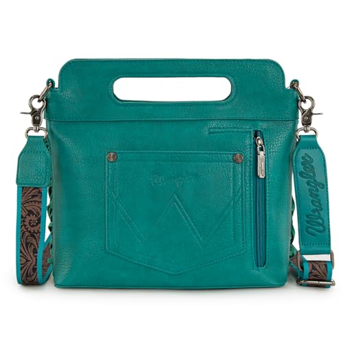 Image of Wrangler Western Handbag for Women Crossbody Bag Top Handle Shoulder Bag Embossed Cowgirl Fringe Purse