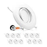 Parmida (12 Pack) 6 inch LED Adjustable Gimbal Downlight, Dimmable, 15W (120W Replacement), Rotatable Eyeball Retrofit Recessed Trim, 5000K (Day Light), 1060LM, ENERGY STAR & ETL-Listed