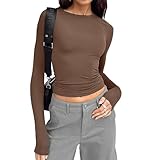 【Einfach zu kombinieren】 Das Basic Crop Tops für Damen kann mit verschiedenen Outfits wie Cargohosen, Shorts, Jeans, Rock, Röhrenhosen, Strickjacke und Jacke kombiniert werden. Dies gibt Ihnen die Flexibilität, sowohl lässige als auch modische Looks zu kreieren und so Ihren persönlichen Stil und Charme zur Geltung zu bringen.