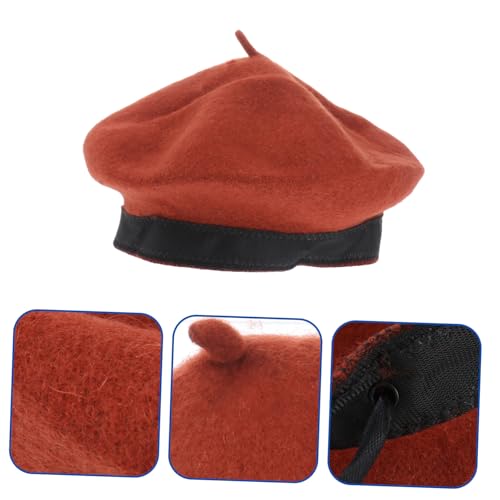 1pc Boys and Girls Fashionable Wool Beret Hat for Autumn Adorable Warm Beret for Boy Girl Soft Comfortable Design Bright for Everyday Wear Outdoor Activities Orange4