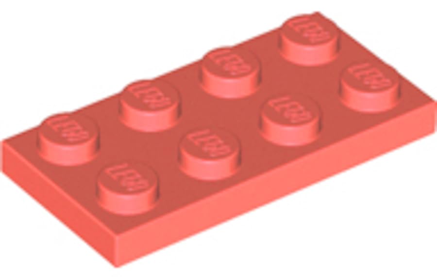 LEGO Construction Plate 2x4, Part 3020 (Coral, 10, Bricks) — image 1