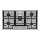 800 Series 36 in. Gas Cooktop in Stainless Steel with 5-FlameSelect Burners Including 17,000 BTU Dual-Flame Burner