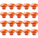 EasyByMall Confezione da 20 pomelli rotondi in ceramica vintage per cassetti, con viti, per credenze della cucina, porte, armadi, mobili, 32 mm, bianco, arancione, rosa, giallo, blu