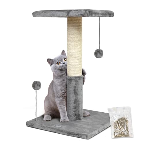 Happi N Pets 66CM Katzenkratzbaum, natürliche Sisal-Kratzbäume für Hauskatzen, Katzenbaum mit Plattform aus Plüsch 30 * 30 cm und Katzenspielzeugball,...