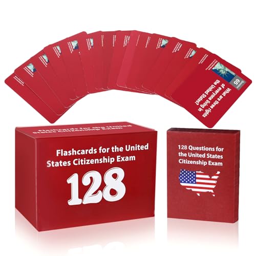US Citizenship Test Study Guide 2026 with 128 Civics Questions & Answers, US Citizenship Flash Cards 2026 Booklet Combo Set for for Naturalization Test, Studying Essentials for Adults