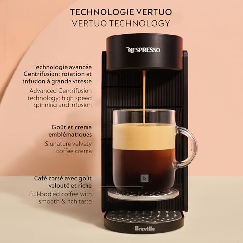 Image of Nespresso Vertuo Up Coffee Machine with Milk Frother, Ink Black