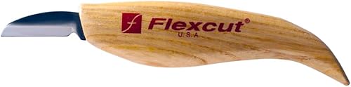 Miniatura 22 de FLEXCUT Cuchillo de detalle KN13 - Hoja de acero de alto carbono de 1.50 pulgadas, punta muy fina, mango de madera de fresno, 0.15 libras, fabricado