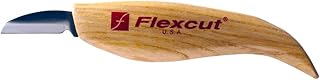 FLEXCUT Wood Carving Tools | Cutting Knife | 1095 High Carbon Steel Blade| Ergonomic Ash Wood Handle| 1-1/4 inch Blade Bevel Length | KN12 | Made in the U.S.A