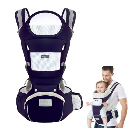 Baby Carrier, Mochila Portabebés Multifunción, Porta Bebe Mochila Bebe Portabebes, Canguros con Asiento de Cadera Ajustable Porta Bebe é Para 3-20Kg Recién Nacidos y Bebés, 6 en 1 Formas Transporte