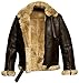 XJWJD Blouson Aviateur Volant Homme En Peau De Mouton Marron (Color : Brown, Size : L)