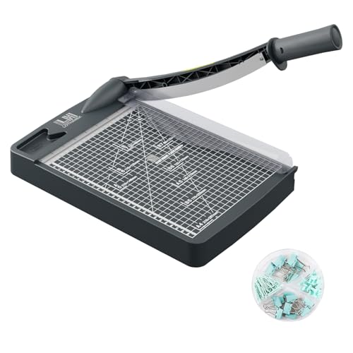 12 Inch Paper Cutter, Guillotine Paper Cutter & Paper Trimmer, 12 Sheets Capacity Paper Cutting Board for Classroom, Crafting, Cardstock Gray (Gray)