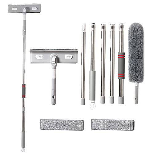4 in 1 Window Cleaning Kit with Telescopic Pole