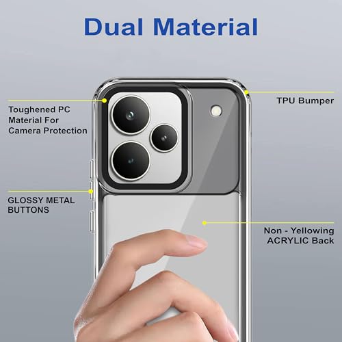 Image of Zapcase Back Case Cover for Realme P4 Pro 5G | Compatible for Realme P4 Pro 5G Back Cover | Case Cover with Camera Protection | (TPU + PC | Translucent Black)