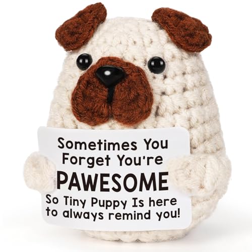 Calkkrer Inspiradores Regalos Positivos, Animales De Peluche De Ganchillo Perro,