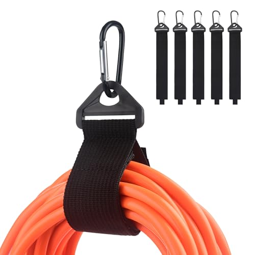 Cable Matters 5-Pack Heavy Duty Extension Cord Organizer Straps with Metal Buckle, 36 kg Load Capacity, Extension Cord Holder with 40 x 3.8 cm Hook-and-Loop Straps